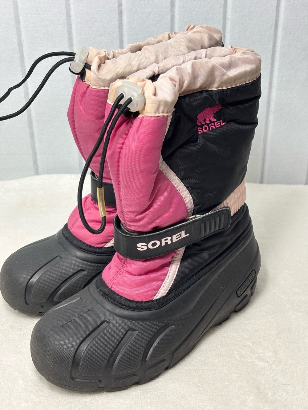 Sorel Pink, Black Kids Snow Boots size 3